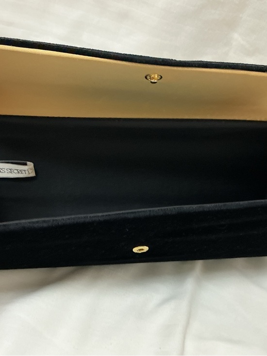 Victoria’s Secret Black Velvet Clutch with Heart Accent - Picture 3 of 5